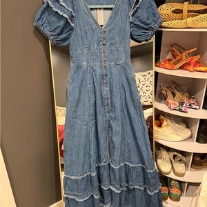 Anthropologie Blue Midi Dress